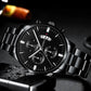 Black Steel Business Men Watch
