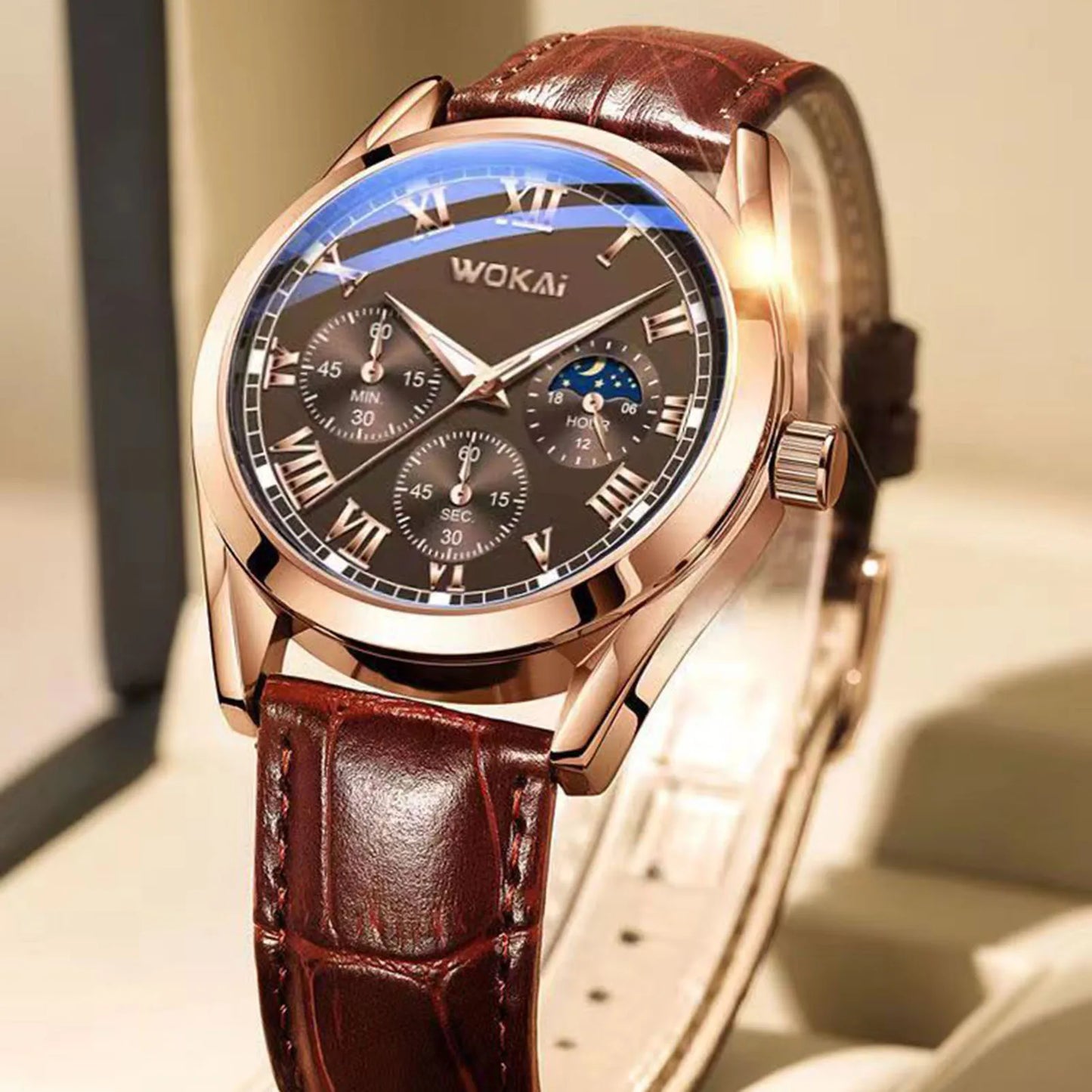 PU Leather Business Men Watch