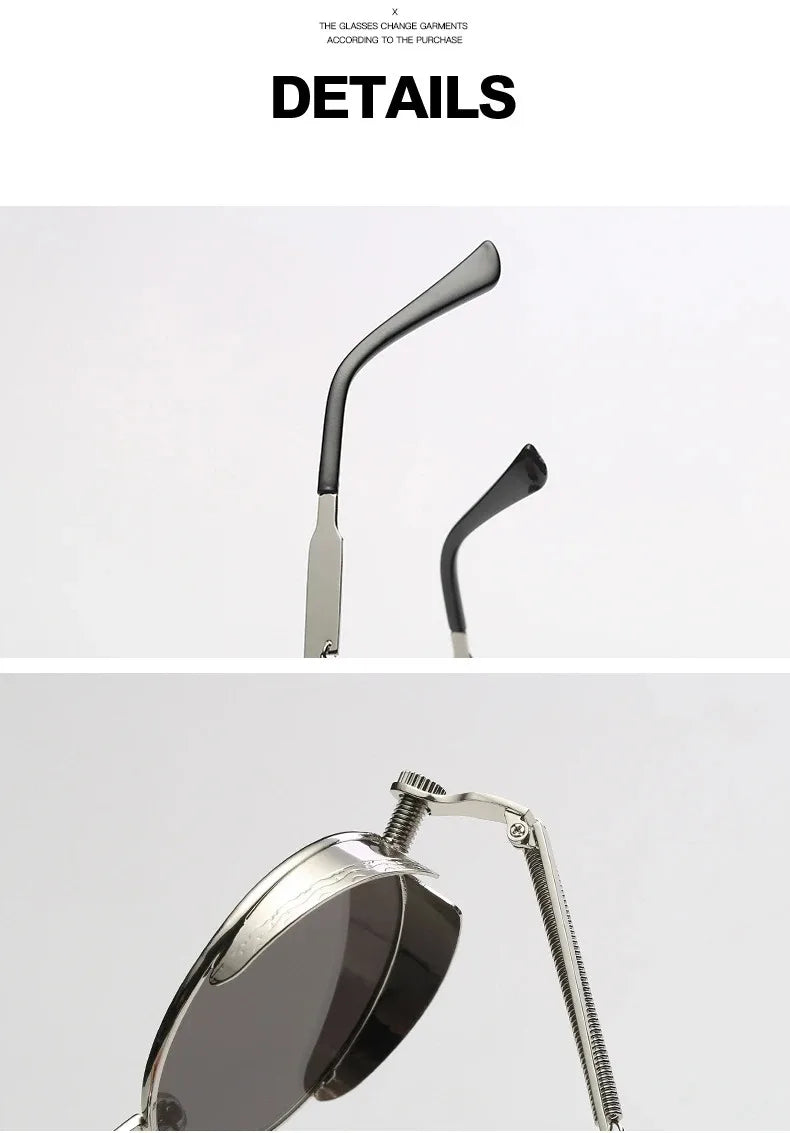 Steampunk Round Retro Sunglasses