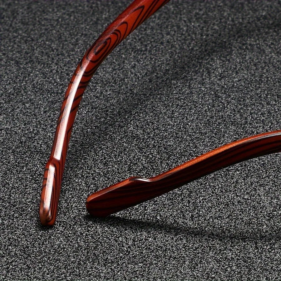 Wooden Vintage Square Sunglasses
