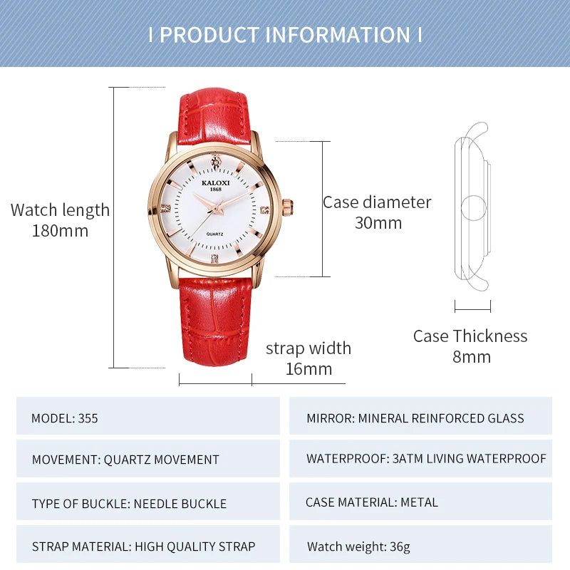 Business Leather Quartz Women Watch