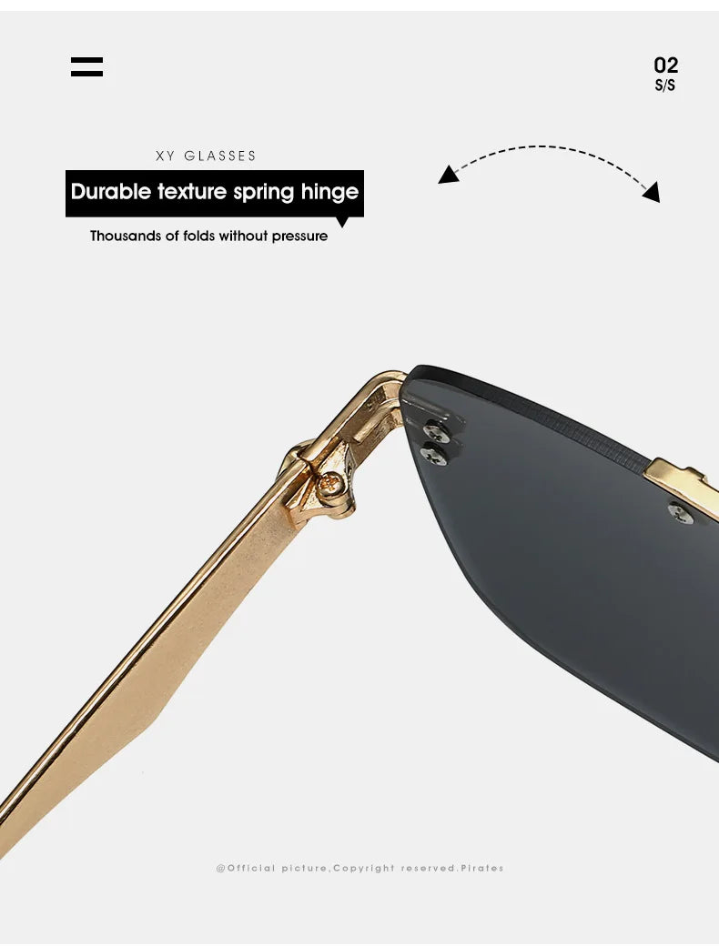 Rimless Pilot Retro Sunglasses