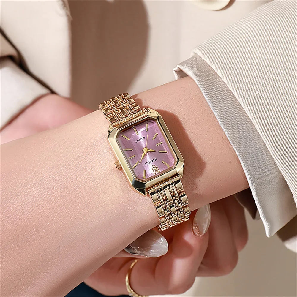 Square Gold Business Women Watch