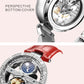 Skeleton Automatic Leather Women Watch