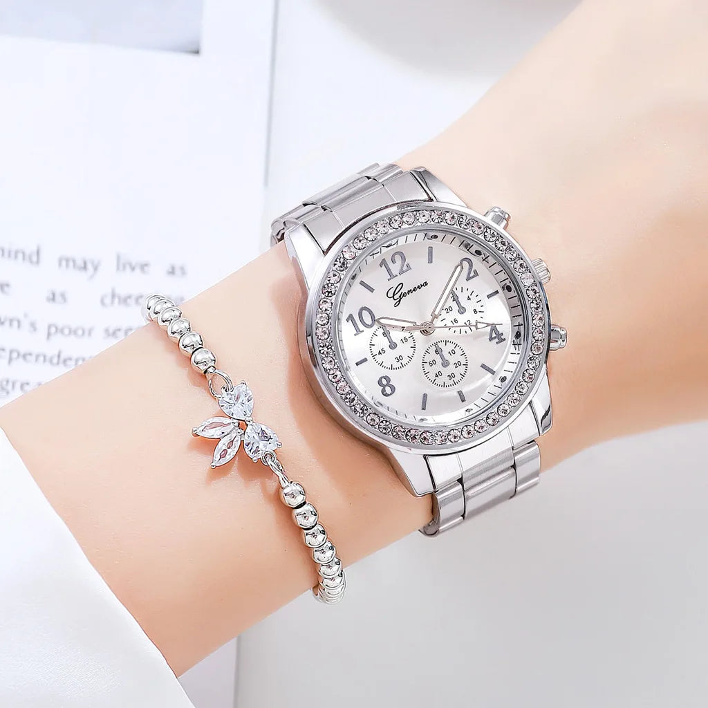 Classic Rhinestone Gold Women Watch