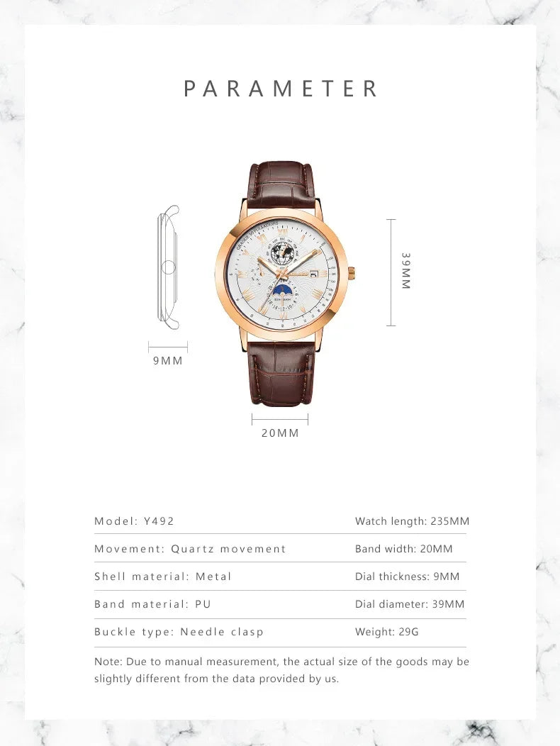 Earth Date Quartz Men Watch