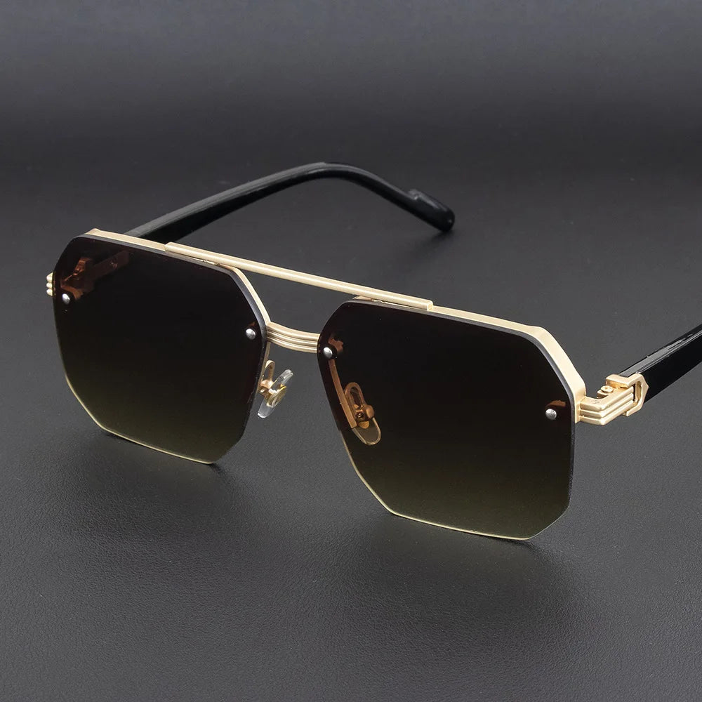 Half Frame Retro Sunglasses