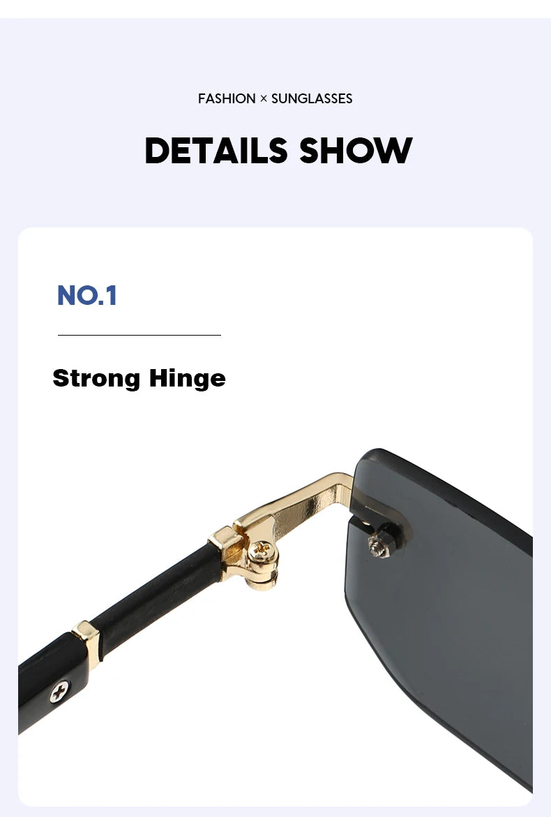 Rimless Rectangle Fashion Sunglasses