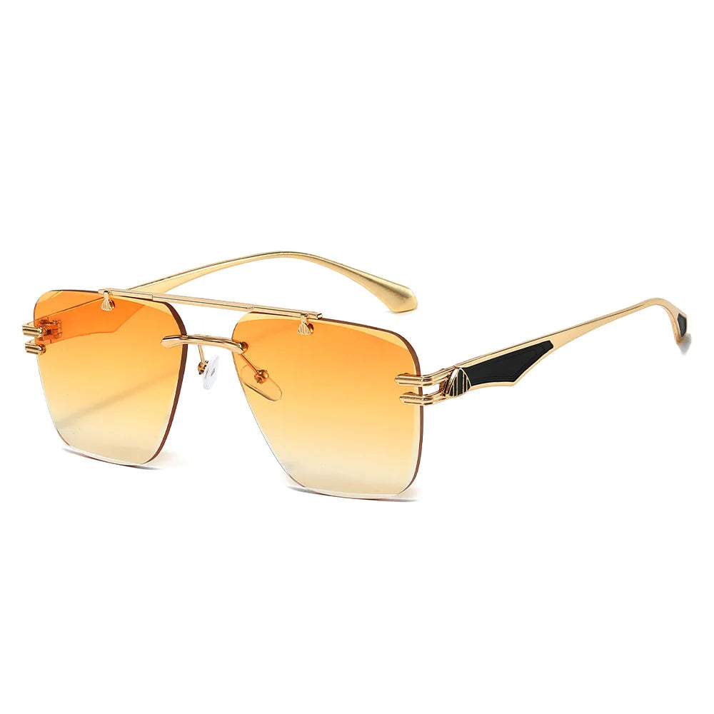Rimless Pilot Retro Sunglasses