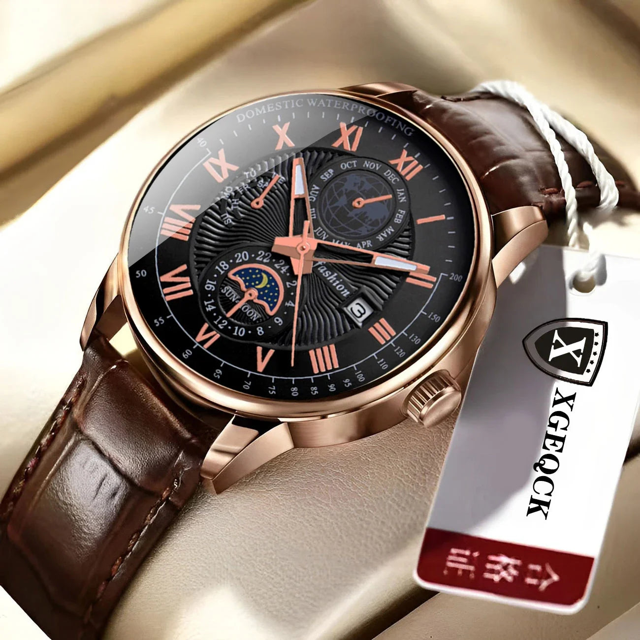 Waterproof Leather Sport Men Watch