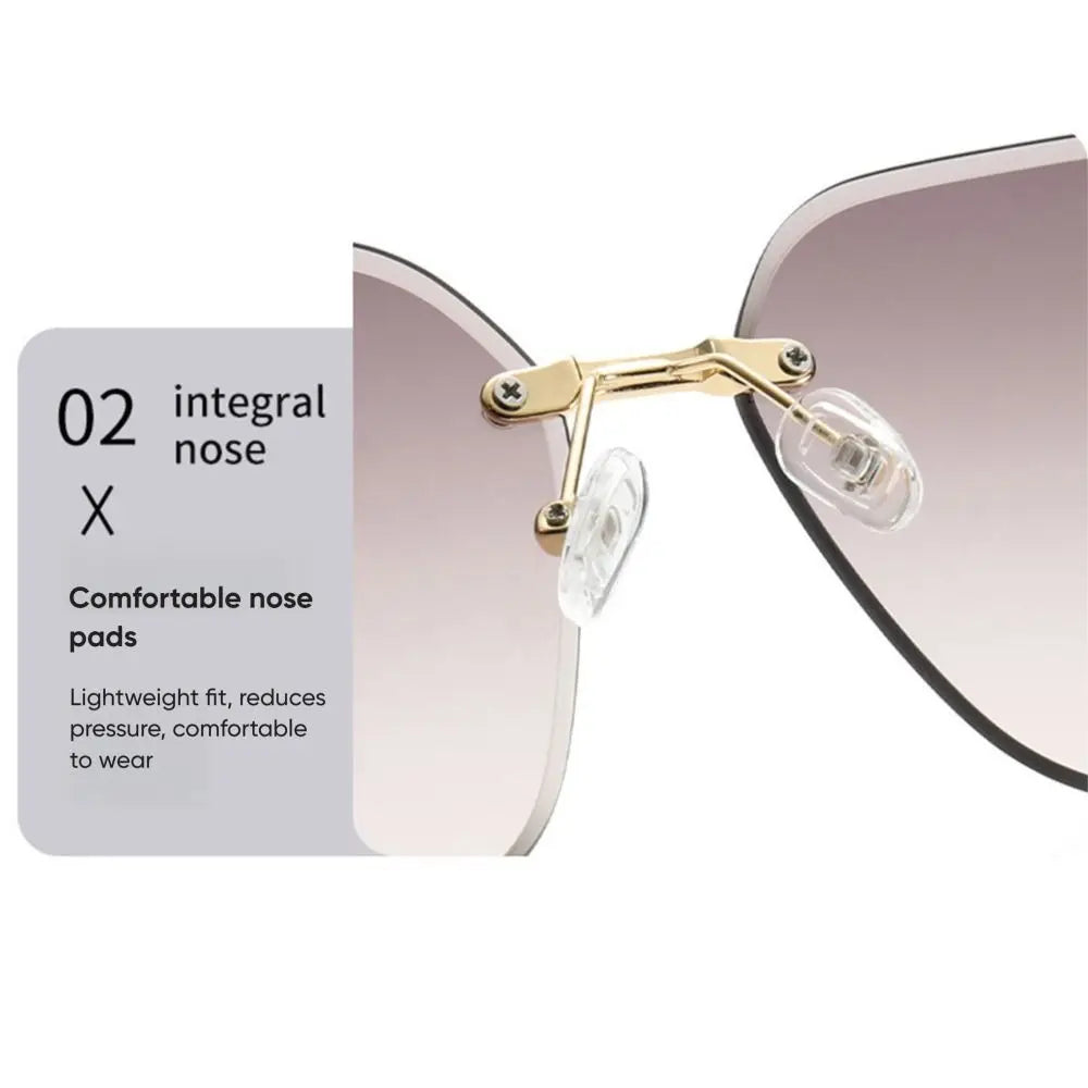Rimless Vintage Letter Sunglasses