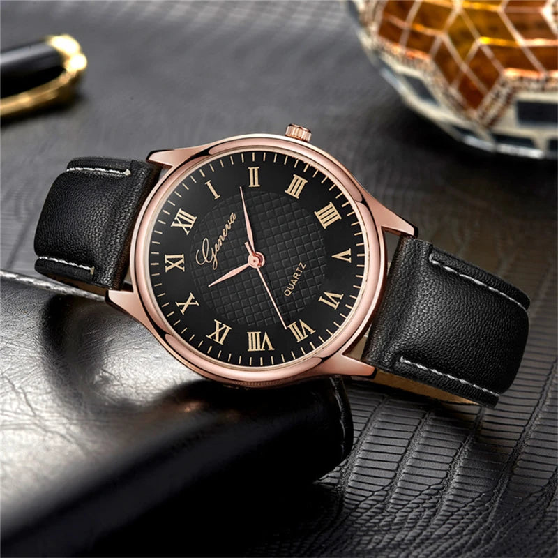 Leather Strap Business Men Watch