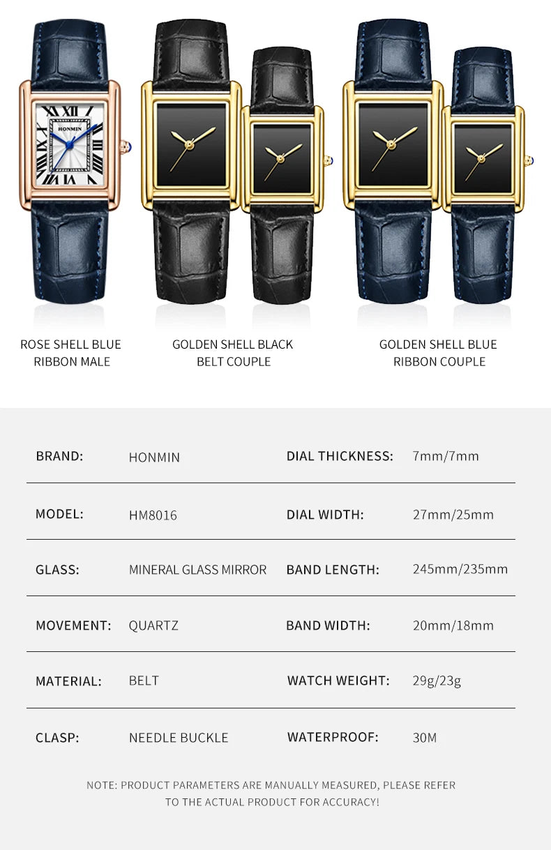 Couple Leather Quartz Watches Set