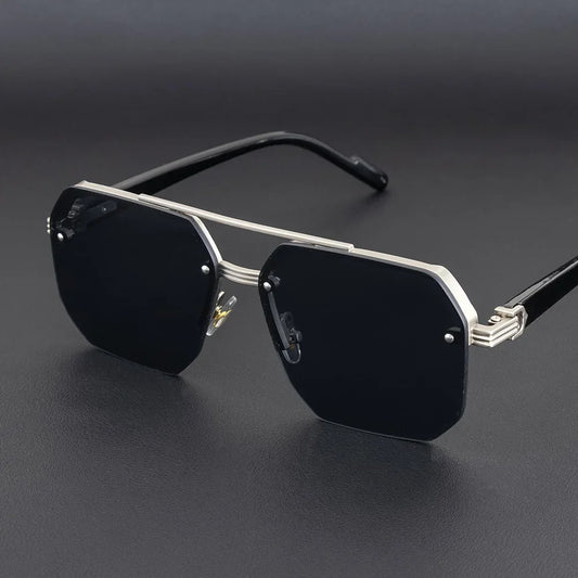 Half Frame Retro Sunglasses