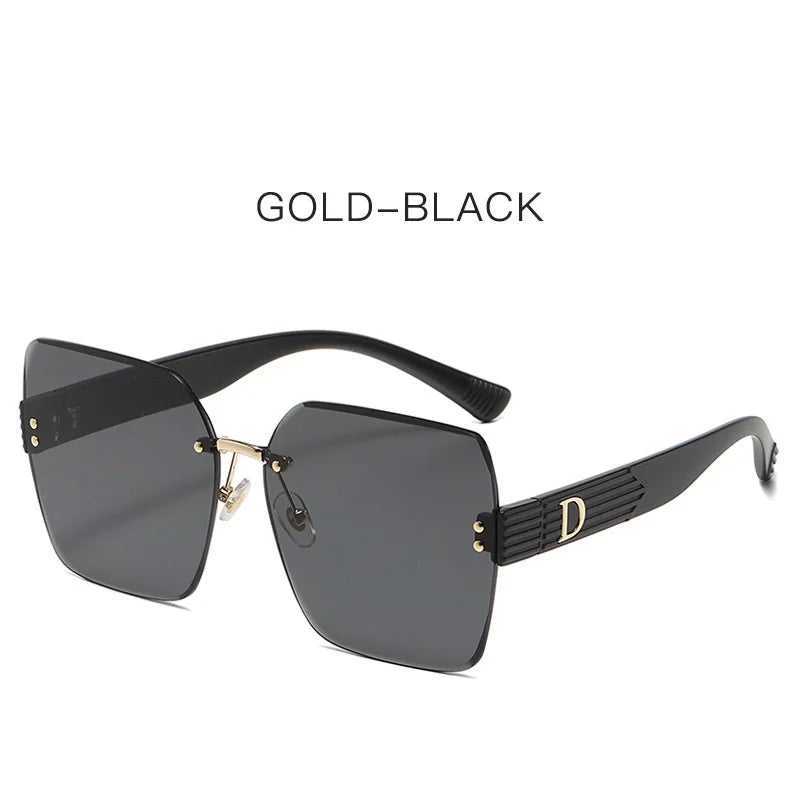 Oversized Rimless Women Sunglasses