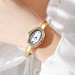 Oval Dial Steel Women Watch
