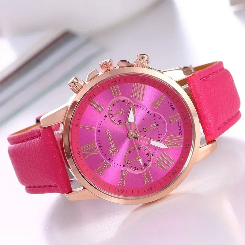 Minimal Leather Dress Women Watch