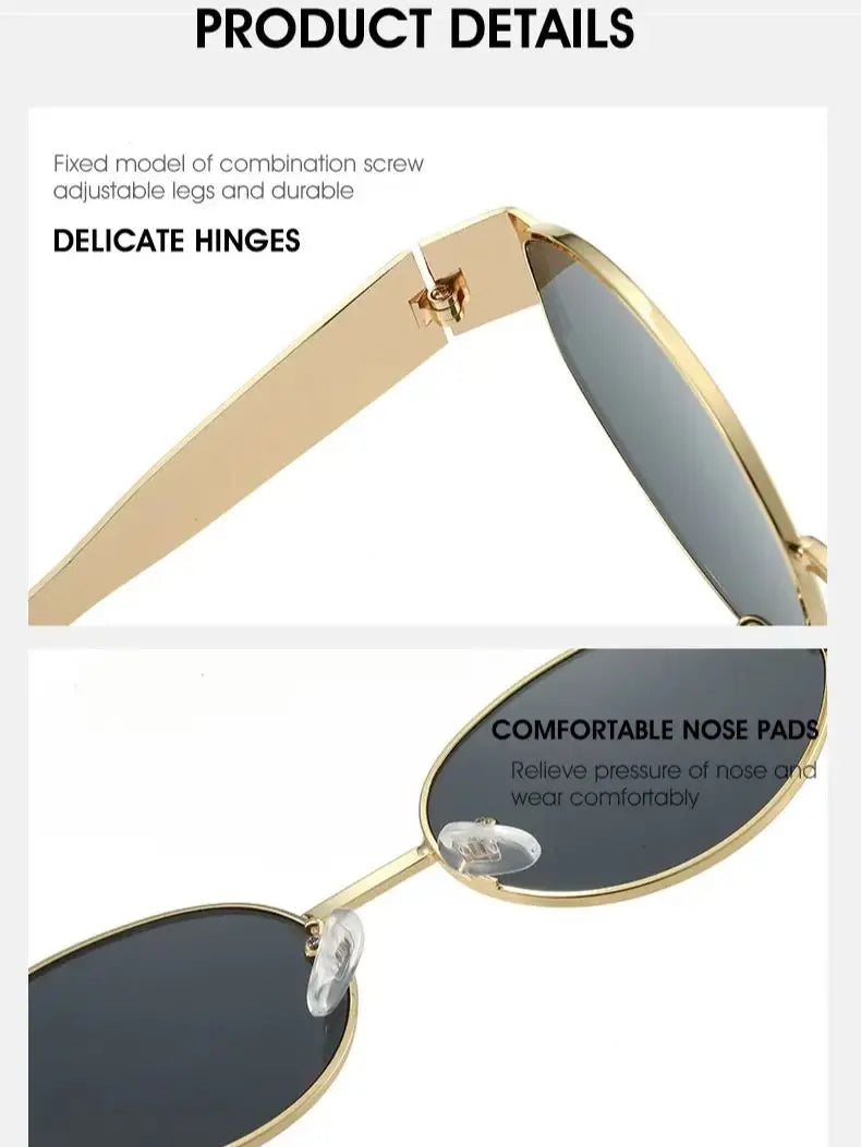Oval Metal Designer Sunglasses