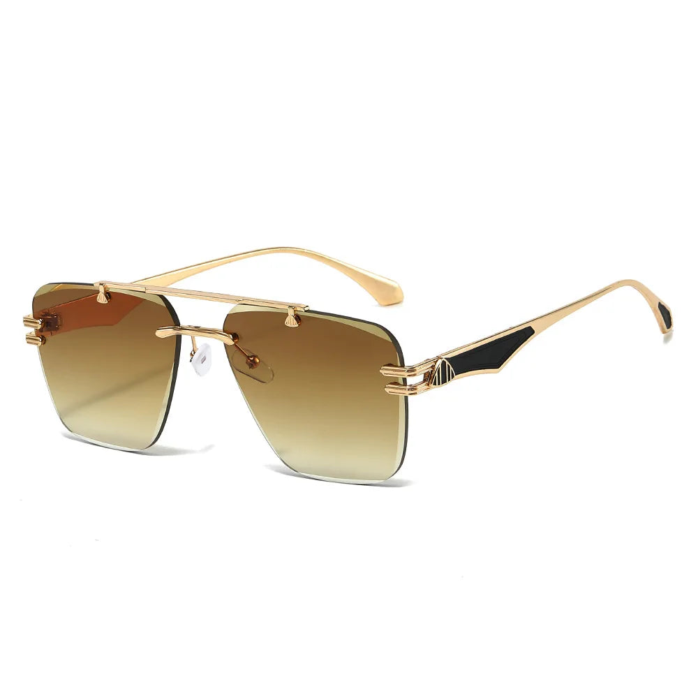 Rimless Pilot Retro Sunglasses