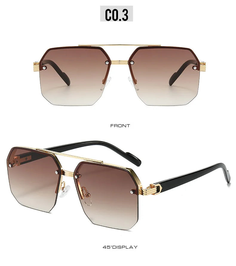 Half Frame Retro Sunglasses