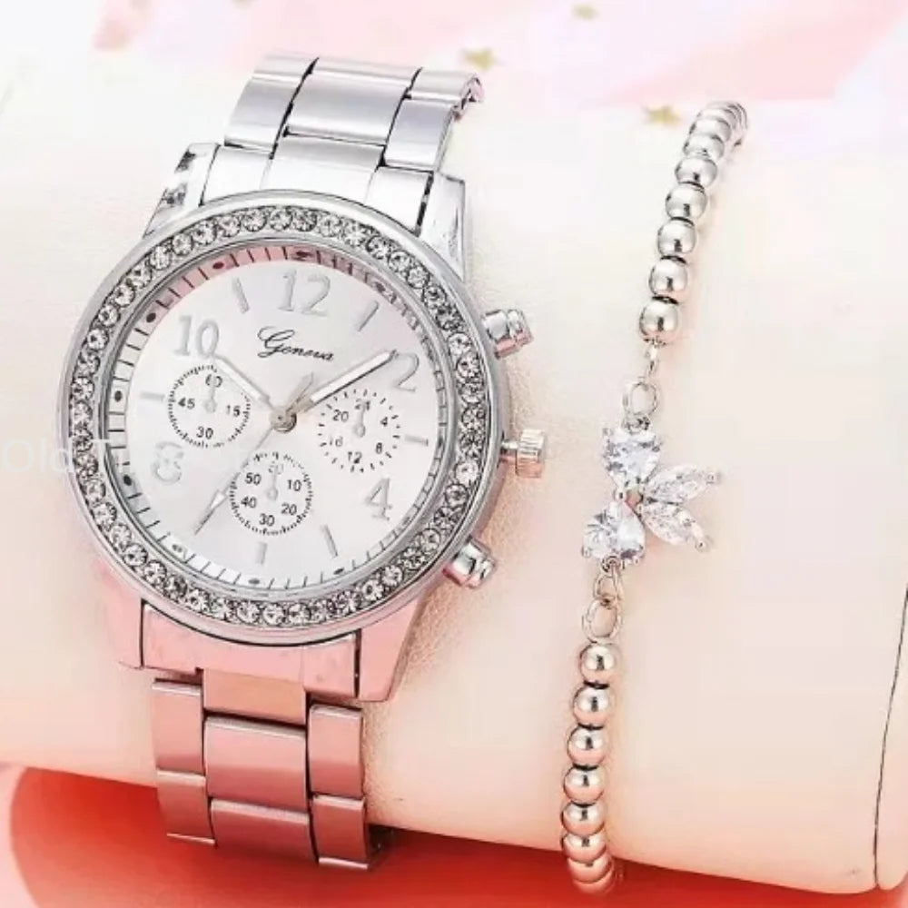 Classic Rhinestone Gold Women Watch