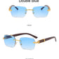 Rimless Gradient Square Sunglasses