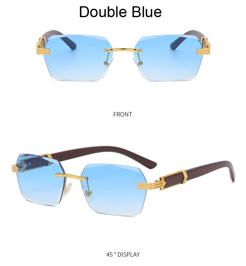 Rimless Gradient Square Sunglasses