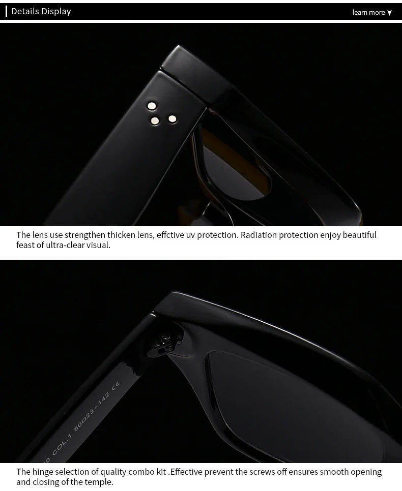Designer Retro Rivet Sunglasses