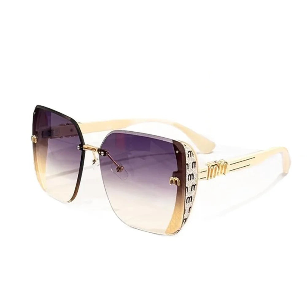 Rimless Vintage Letter Sunglasses