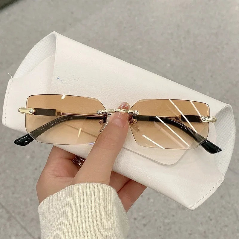 Rimless Designer Cutting Sunglasses