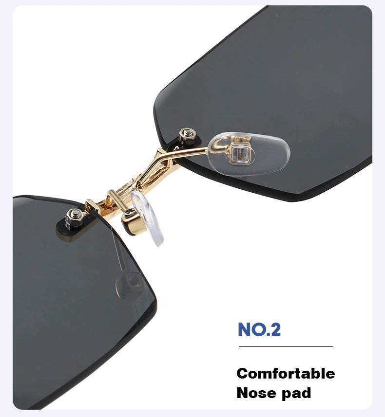 Rimless Rectangle Fashion Sunglasses