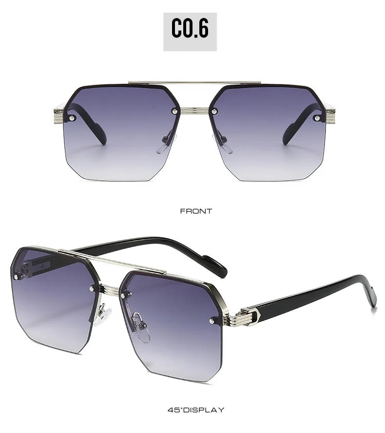 Half Frame Retro Sunglasses