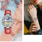 Skeleton Automatic Leather Women Watch