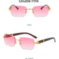Rimless Gradient Square Sunglasses