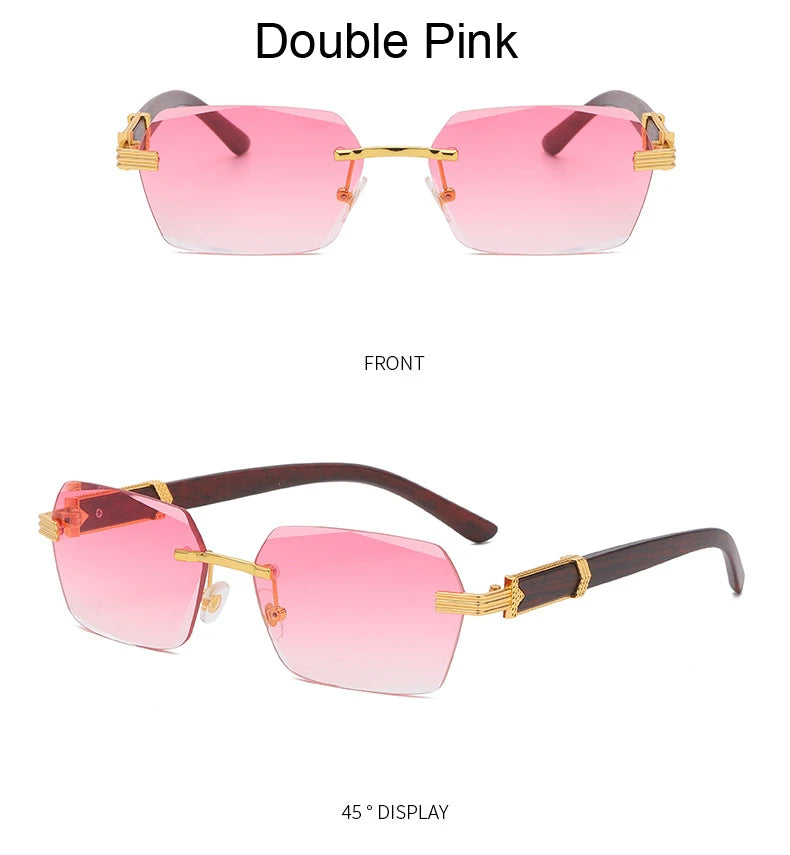Rimless Gradient Square Sunglasses