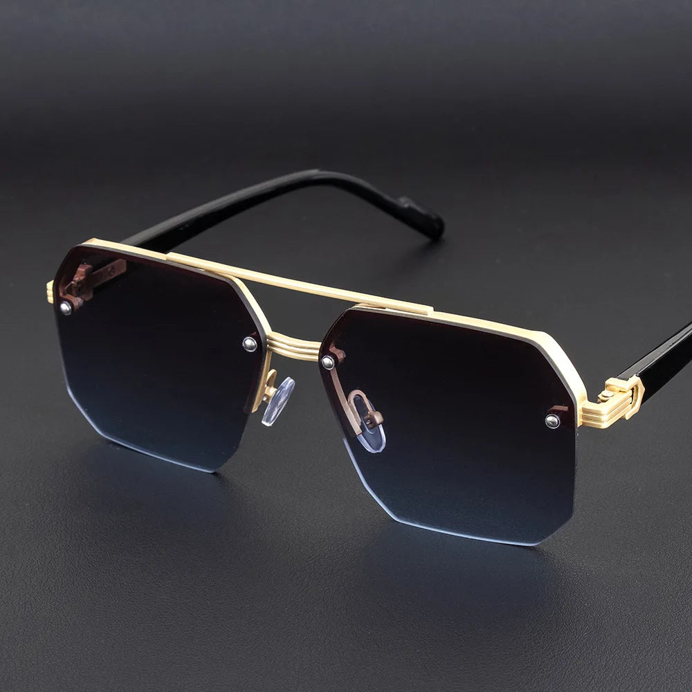 Half Frame Retro Sunglasses