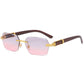 Rimless Gradient Square Sunglasses