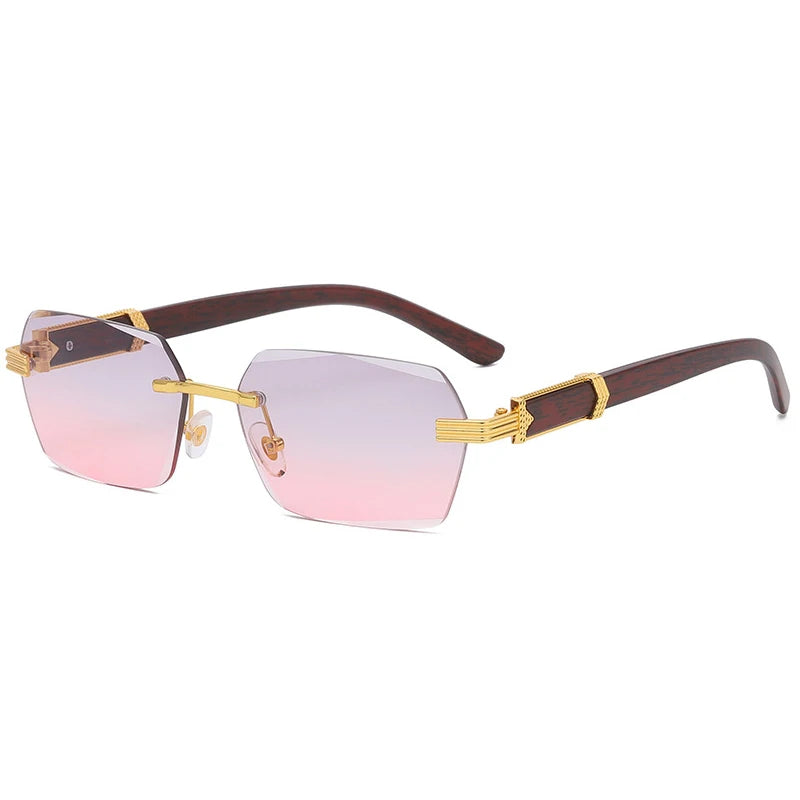 Rimless Gradient Square Sunglasses