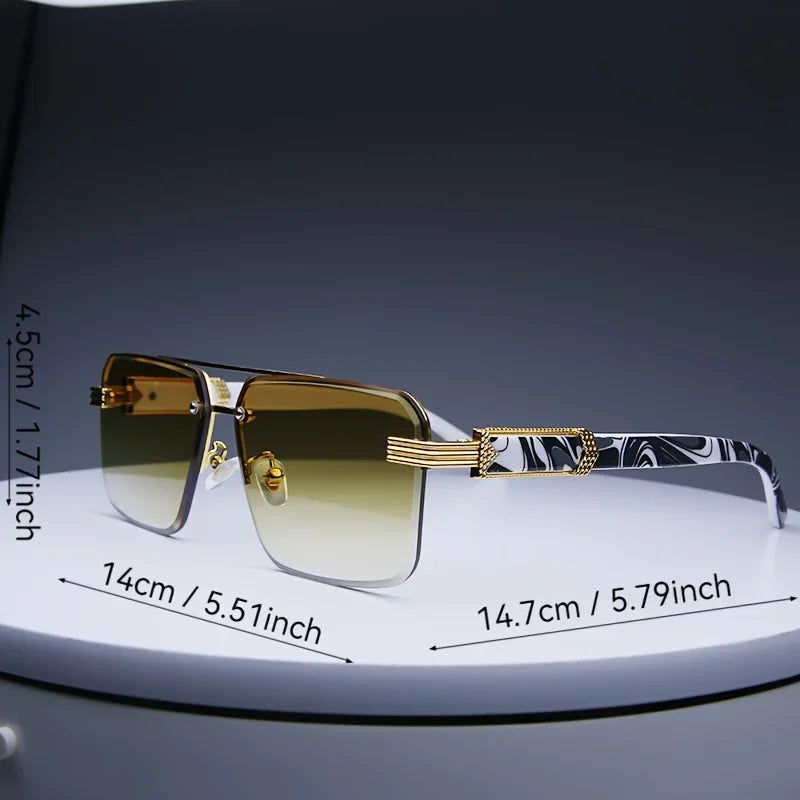 Frameless Classic Square Sunglasses