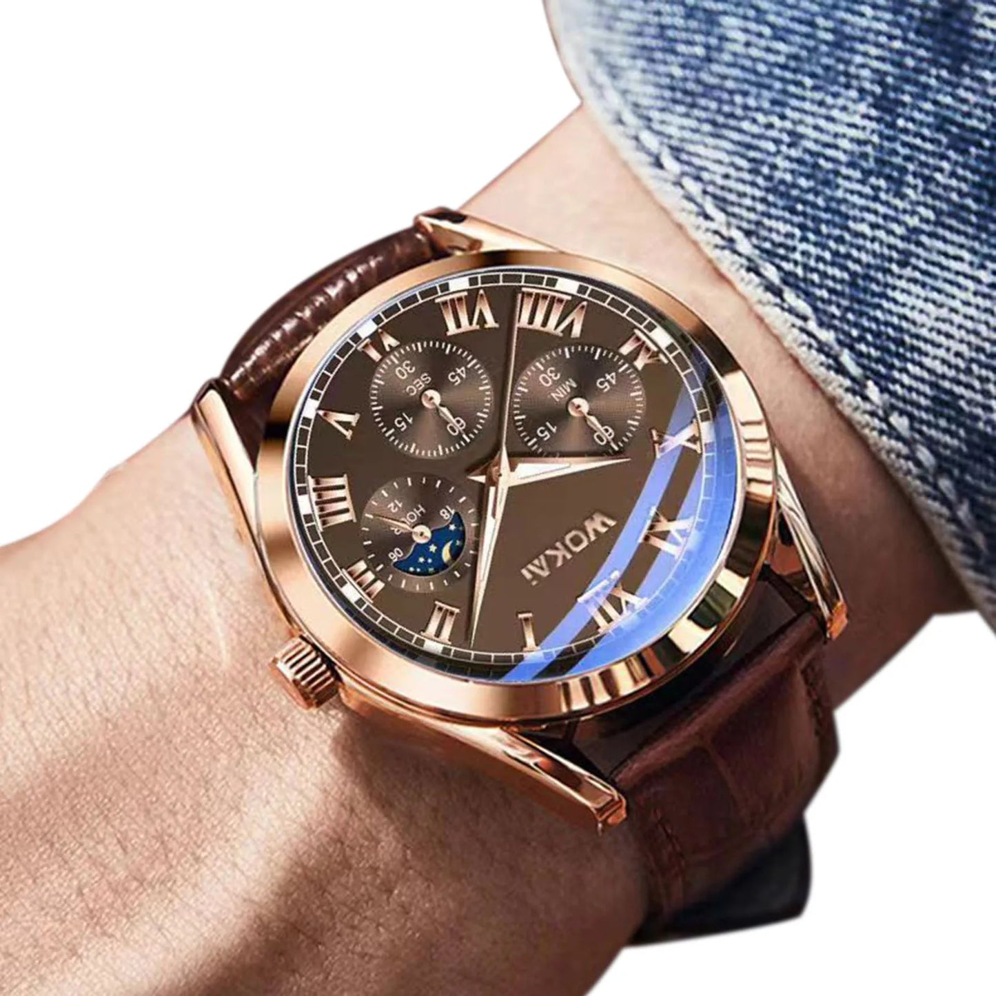 PU Leather Business Men Watch