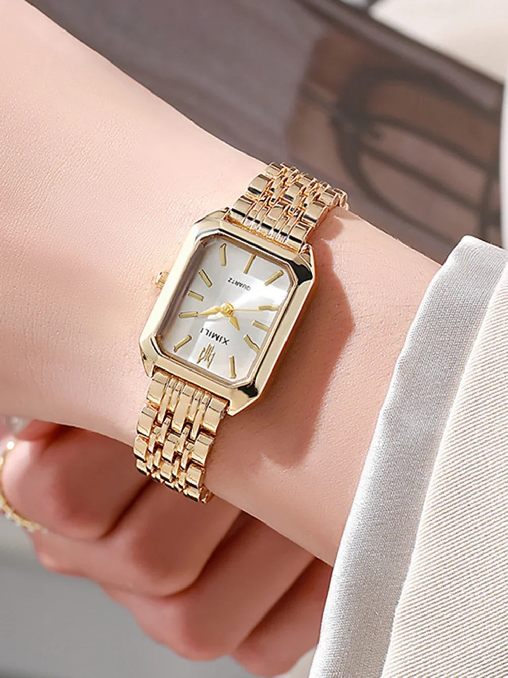 Square Gold Business Women Watch