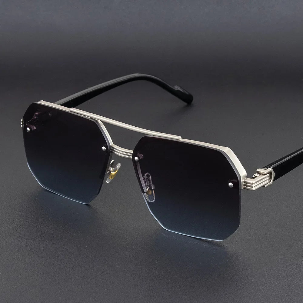 Half Frame Retro Sunglasses