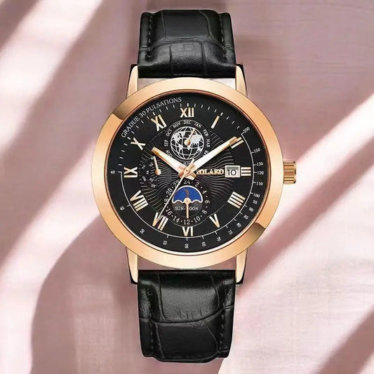 Earth Date Quartz Men Watch