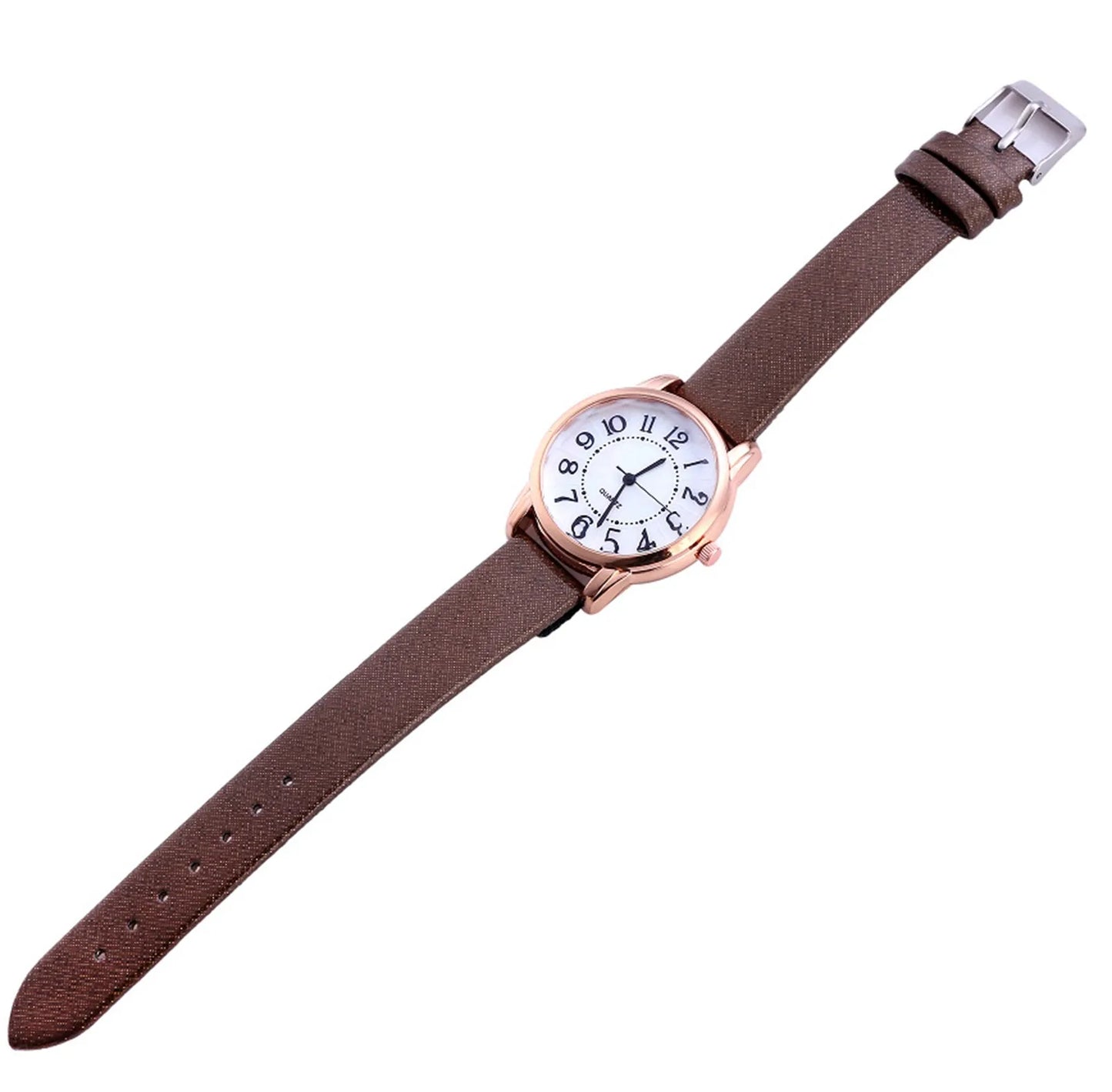 Frosted Dial Leather Women Watch