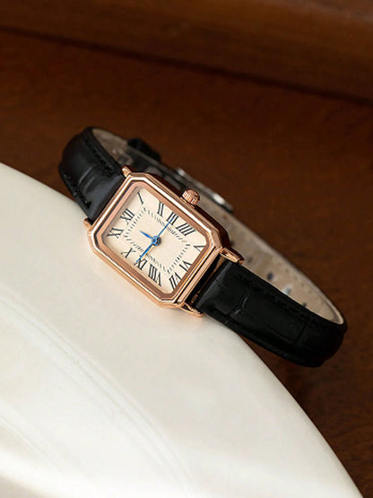 Square Leather Strap Women Watch