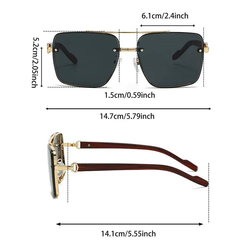Retro Metal Square Sunglasses