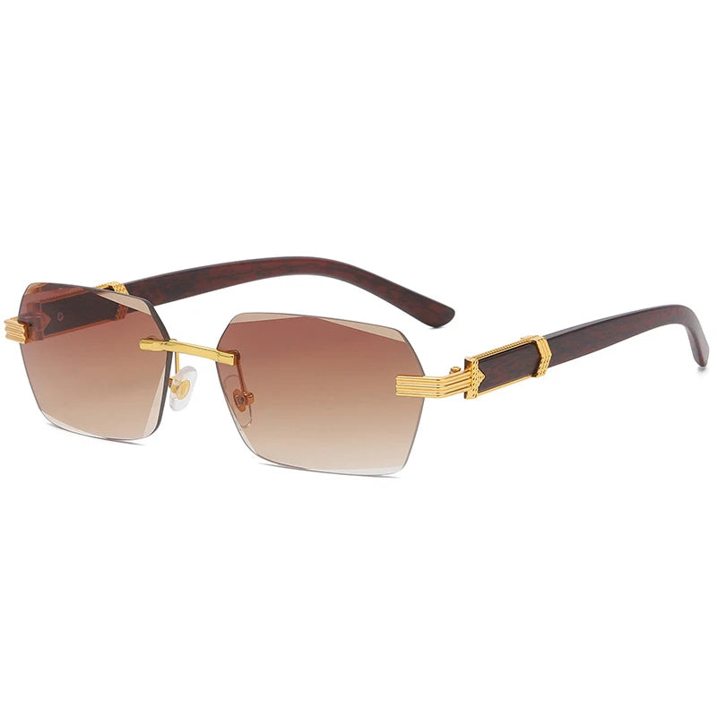 Rimless Gradient Square Sunglasses
