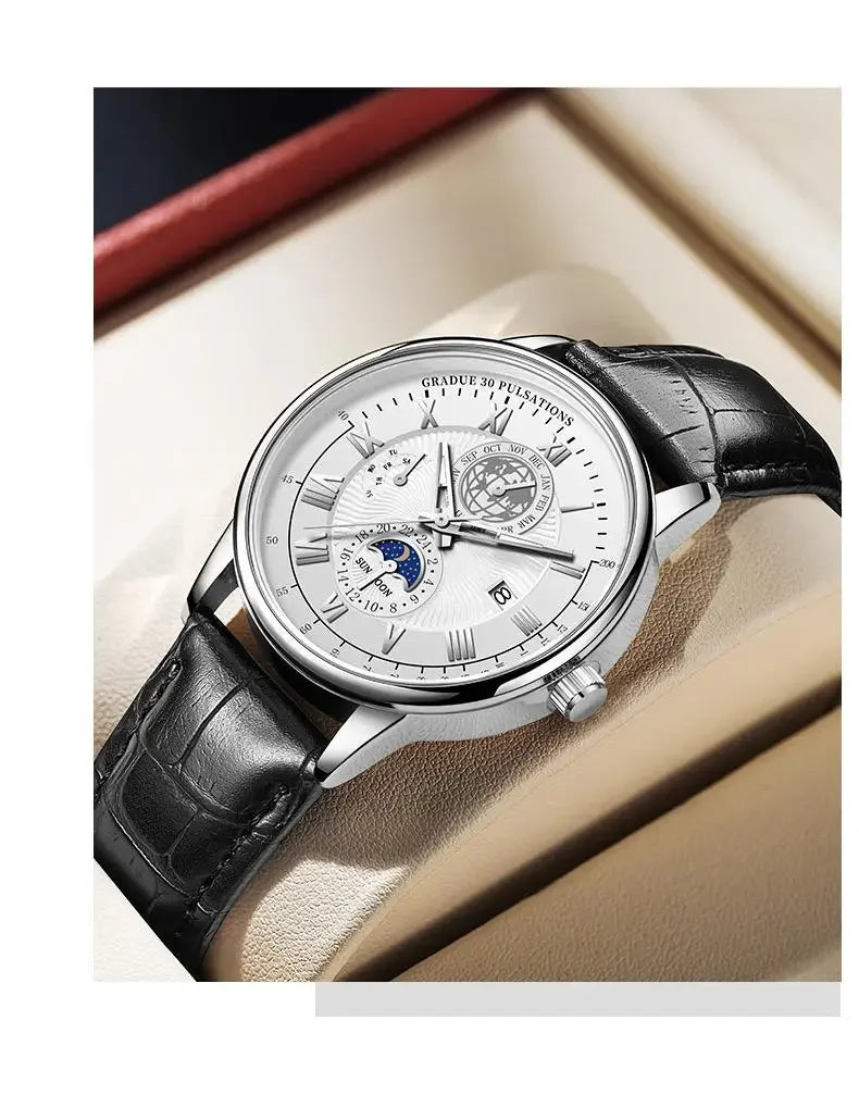Waterproof Leather Sport Men Watch