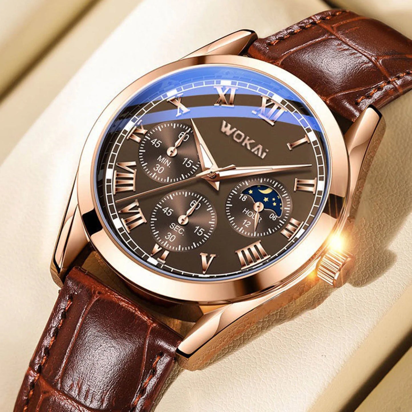 PU Leather Business Men Watch
