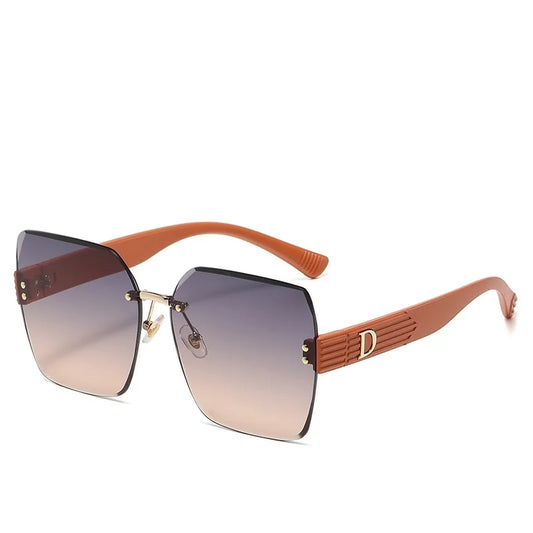 Oversized Rimless Women Sunglasses
